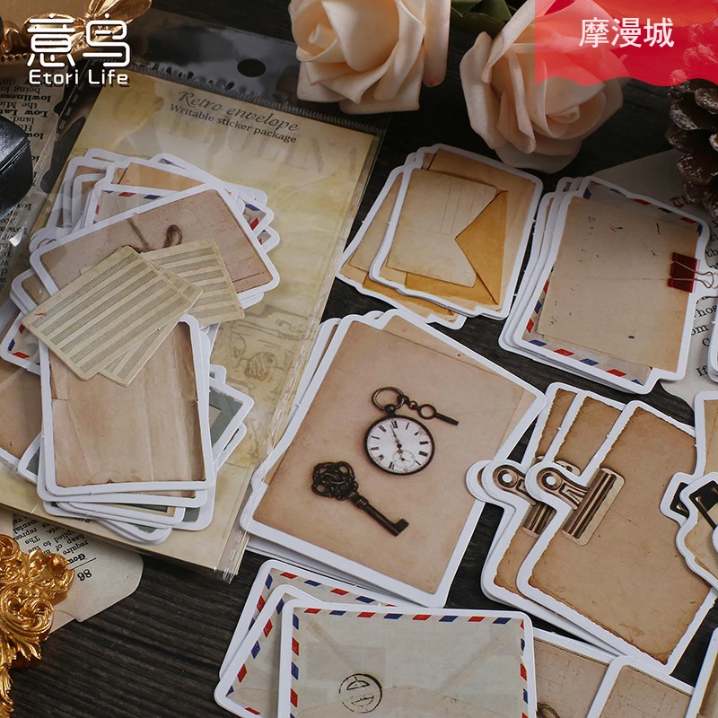 set Lot Kawaii Stationery Stickers Nostalgia Writing Series Boxed Stickers Planner Decorative Mobile Stickers Scrapbooking Assorted Stickers Aliexpress
