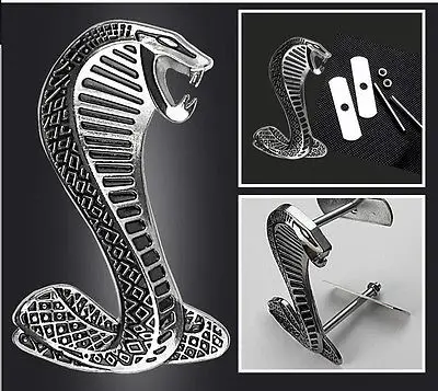 2015 хит продаж серебряная Кобра логотип 3D металлическая Шелби змея передняя