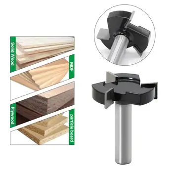 

1/2" 12mm Shank 3 Flutes T Type CNC Spoilboard Surface Router Bits Carpentry Tool for Woodworking Slotting Cutter Milling