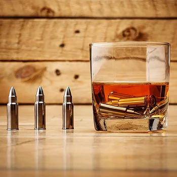 

Creative bullet 304 stainless steel ice cube quick-frozen ice ice wine drink whiskey with box bar wine set