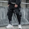 Ribbons Multi Pockets Cargo Pants Harajuku Casual Track Trouser Streetwear Techwear Pants Joggers Cyberpunk Men's clothes 2