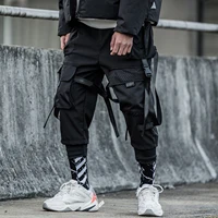 Ribbons Multi Pockets Cargo Pants Harajuku Casual Track Trouser Streetwear Techwear Pants Joggers Cyberpunk Men's clothes 2