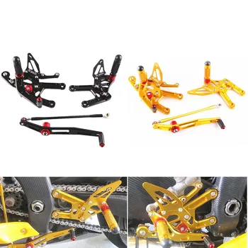 

For Yamaha YZF R6 2008 2009 2010 2011 CNC Foot Rests Adjustable Rearset Pedals Black Gold