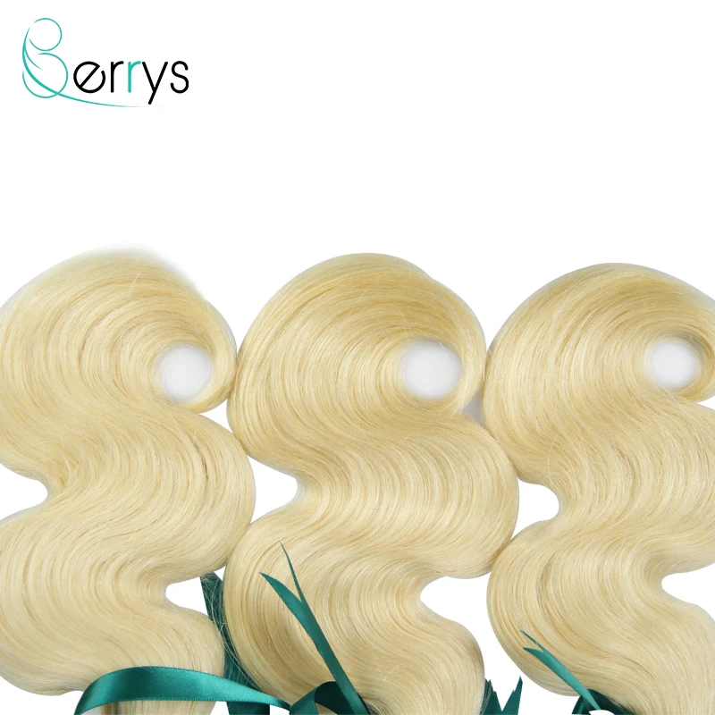 Berryshair 11A 613 светлые пряди бразильские 100% человеческие волосы волнистые