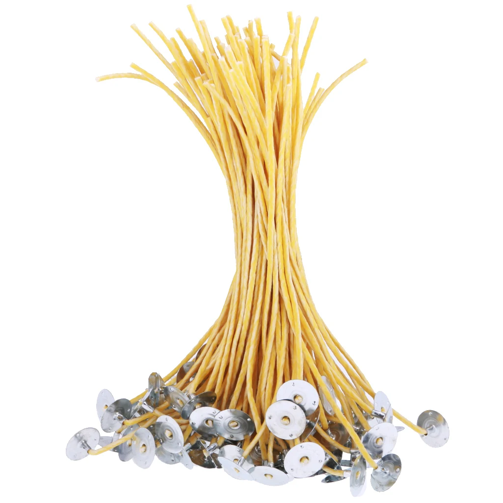 50x/Set Candle Wicks Pre-Tabbed Sustainers Candle Making Wick Long 20cm