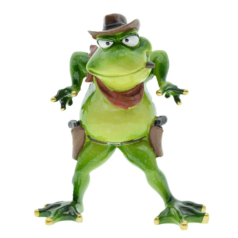 MYBLUE Decoration Crafts Resin Animal Frog Chef Photographer Nurse Cowboy Plane Captain Figurines Home Room Garden Decoration