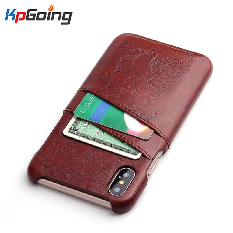 

Retro Oil Wax Pu Leather Cover Case for IPhone 7 8 Plus Case with Card Pocket Ultra Thin Back Cover for IPhone X Xs Xr Xs Max