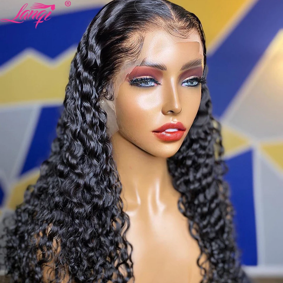 Wholesale Long Preplucked 28 30 Inch Deep Wave Frontal Wig 13x4x1 T Part Lace Wig Brazilian Lace Front Human Hair Wigs For Women