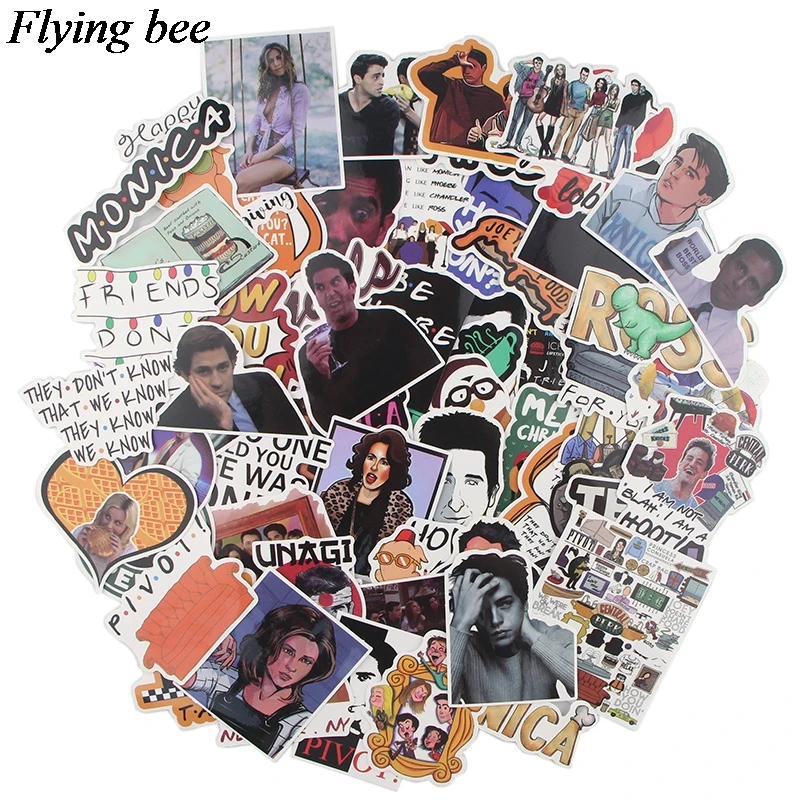 20 компл./лот(66 шт./компл.) Flyingbee Friends ТВ-шоу стикер ПВХ стикер s для DIY багажа ноутбука скейтборд автомобиля стикер s X0562