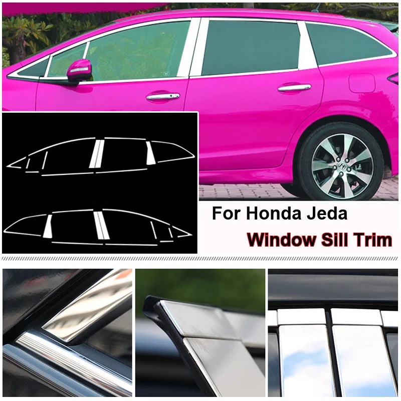 

22pcs For Honda Jade Stainless Steel Chrome Window Sill Belt Trim Windows Molding Trim