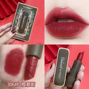 

man shi li Soft Mist Love Varved Lipstick I Online Celebrity Live Hot Selling Students Parity Velvet Matte Fog Surface Lipstick