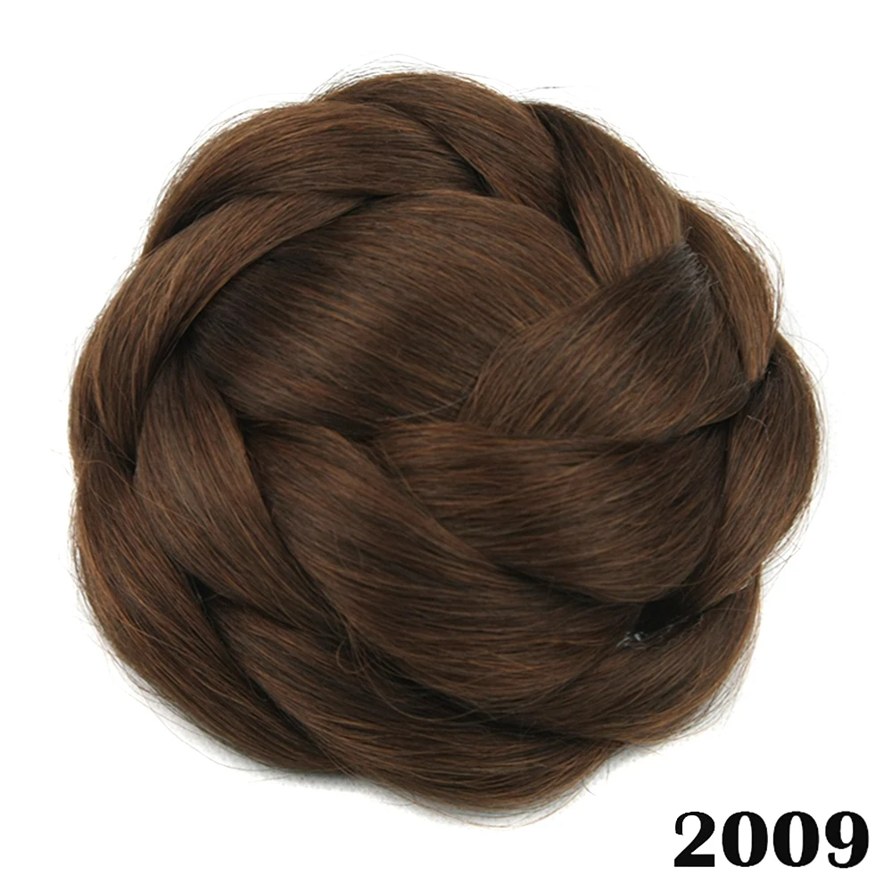 Soowee 6 цветов высокотемпературные волокна синтетические волосы на клипсах аксессуары Плетеный шиньон волосы булочка пончик прическа головной убор - Цвет: 2009