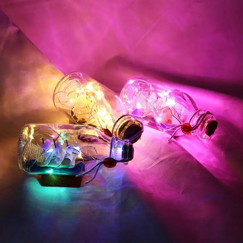 

Mediterranean Style Sailing Boat Drift Bottle String Light LED Night Lamp