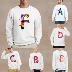 Sudadera con capucha con estampado de 26 letras para hombre, suéter informal de moda, Tops de manga larga, ropa holgada, primavera y otoño