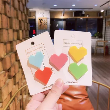 

20pcs ins Fashion Cute Fluorescent Heart Hairpins Candy Color Love Heart Hair Clips Princess Headwear Boutique Hair Accessories