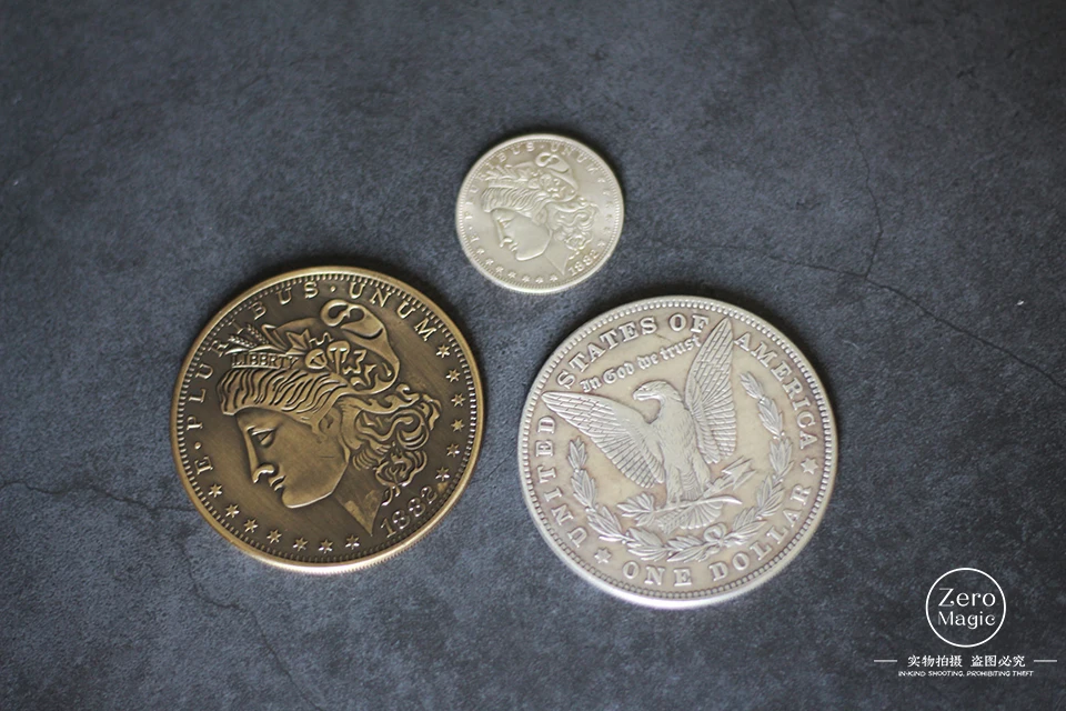 Jumbo Morgan Dollar(7 см) магические трюки волшебник крупным планом уличной иллюзии аксессуары Исчезающие монеты магические капли