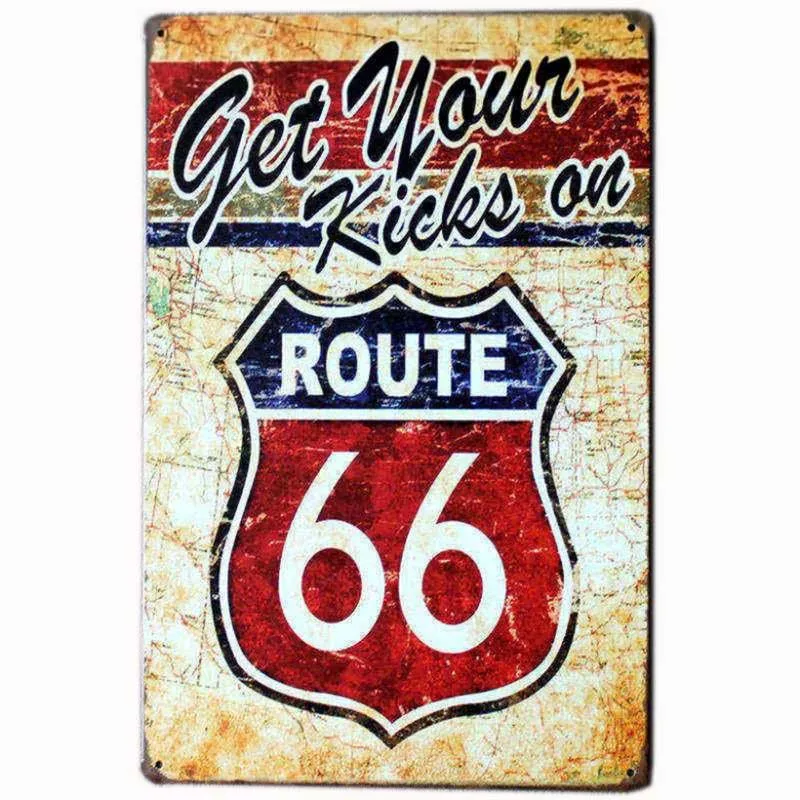 Route 66 знаки Decoracion ретро-табличка эмаль винтажные гаражные металлические дощечки плакаты Клубные Бар Декорации Декор для дома 20x30 см - Цвет: 06301