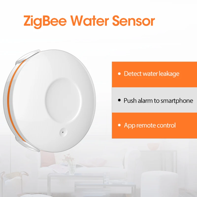 Tuya ZigBee 3 0 детектор утечки воды Встроенный датчик потока уведомления