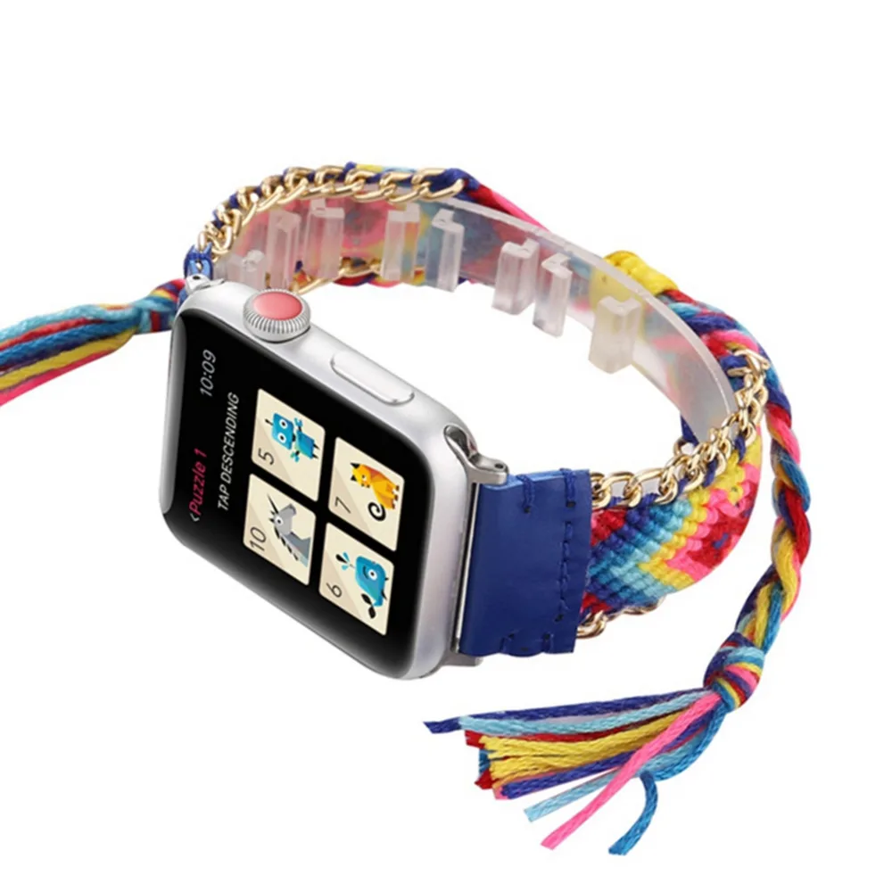 Цветной вязаный шерстяной ремешок для часов Apple Watch 42 мм 38 мм сменный Браслет для iWatch серии 3