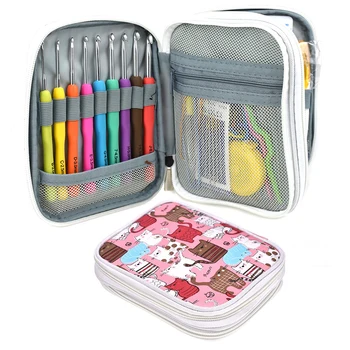 

22Pcs/Set Stainless Steel Crochet Hooks Yarn Knitting Needles 2-8mm Sewing Tools with Case Sewing Tool Sets used with Fiber Arts