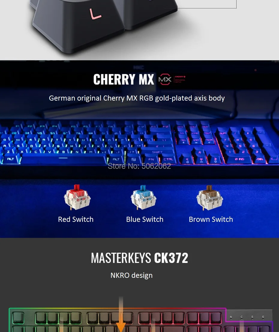 Кулер Master CK372 настольная игровая механическая клавиатура Cherry MX Axis body 104 клавишные колпачки pbt NKRO RGB коричневый синий красный переключатель