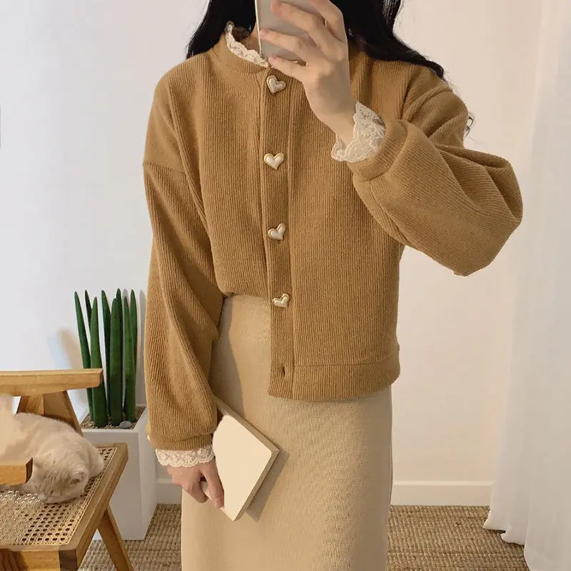 yellowcardigan women RealSheWinter женский кардиган с круглым вырезом, без рукавов, на пуговицах, Однотонный свитер для женщин, повседневный весенний осенний свитер, кардиган для женщин - Цвет: yellowcardigan women