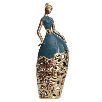 

Abstract Elegant Lady With Rich Dresses Ceramic Miniature Model Desk Decoration Figurines Home Decoration Ornaments Wedding Gift