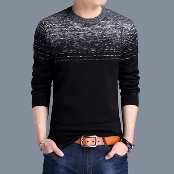 

Knitted Sweater Mens Knitwear Jacquard Sweater Men O-Neck Long Sleeve Pullover Casual Fashion Winter Thicken Warm Sweaters