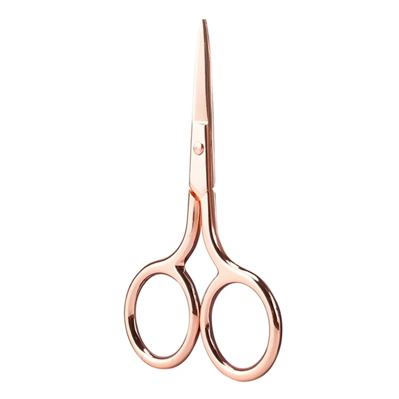 rose gold 2 Из нержавеющей стали острый кончик бровей Макияж ножницы маникюрные уход за лицом волос пинцет, ножницы макияж инструмент красоты - Цвет: rose gold 2