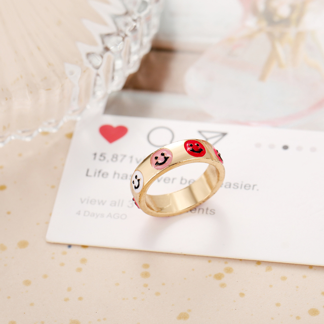 Gal Ring Alien Flower Queen Rings Namel Thick Ring Size Luxury Spring Fine Lucky Jewelry Heart Clouds Rings for Women Gift