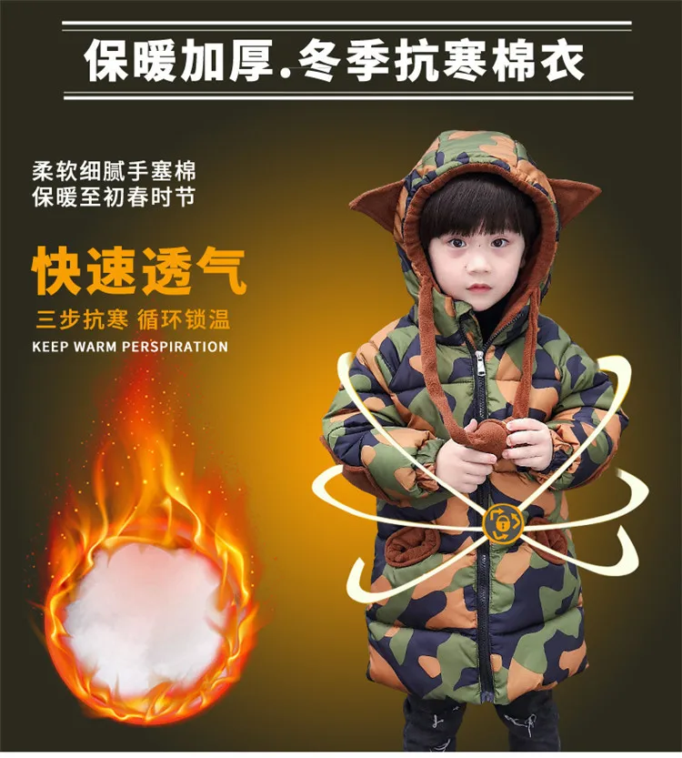 Детская Хлопковая одежда для детей 0, 1, 2, 3, 4, 5 лет, 6 лет, свитер для маленьких мальчиков Теплая стеганая хлопковая куртка для девочек, новинка зимы Стиль пуховая куртка на подкладке из хлопка