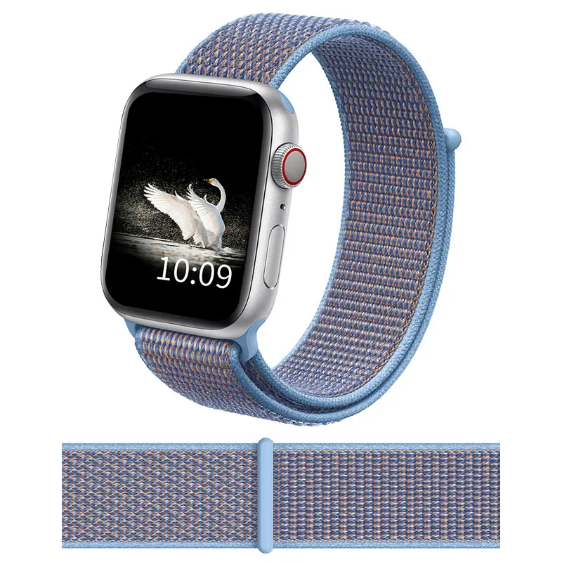 DIMU ремешок для наручных часов Apple Watch Series 5/4/3/2 38 мм 42 мм нейлон из мягкой дышащей ткани сменный ремешок для наручных часов iWatch, версия спортивный ремешок для часов 42 мм 44 мм - Цвет ремешка: Colors9 Cerulean
