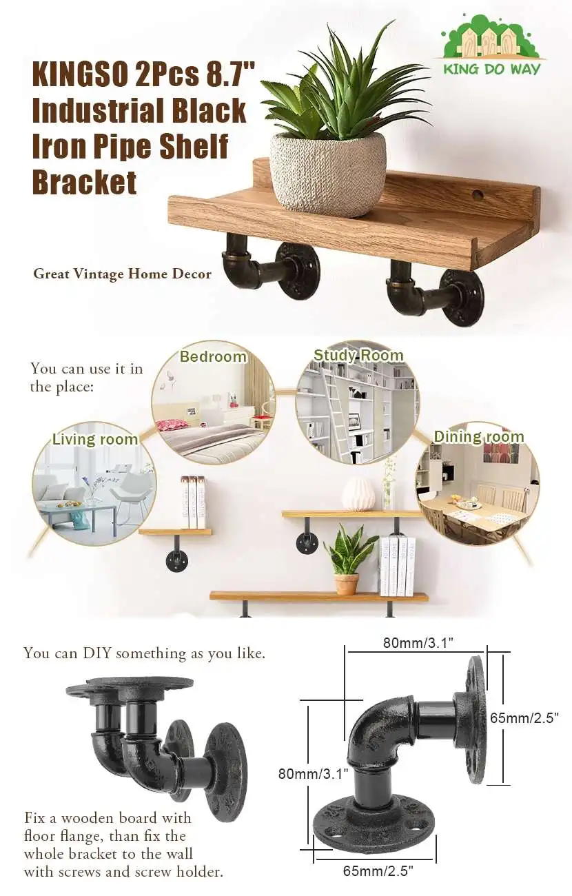 

4pcs 6x16cm Pipe Shelf Bracket Iron Industrial Pipe Shelf Bracket Mounting Bracket Holder Storage Holders Racks Home