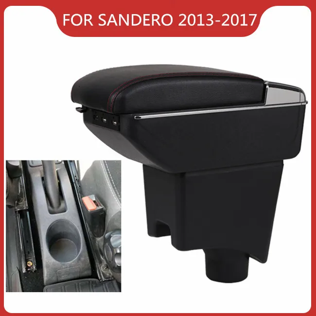 

CAR ARMREST FOR RENAULT DACIA LOGAN SANDERO 2013-2017 Car Accessories Console Box Center Arm Rest With Cup Holder Ashtray
