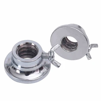 

2PCS 2.5cm Double Lock Hex Nuts Casting Iron Anti-slip Screw Clamps for Barbell Dumbell Weight Lifting (Silver)