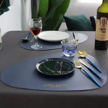 

Tableware Mat Nordic Simple Style Leather Material Waterproof And Oilproof Anti-Scalding Can Do Home Decorations Bowl Coasters
