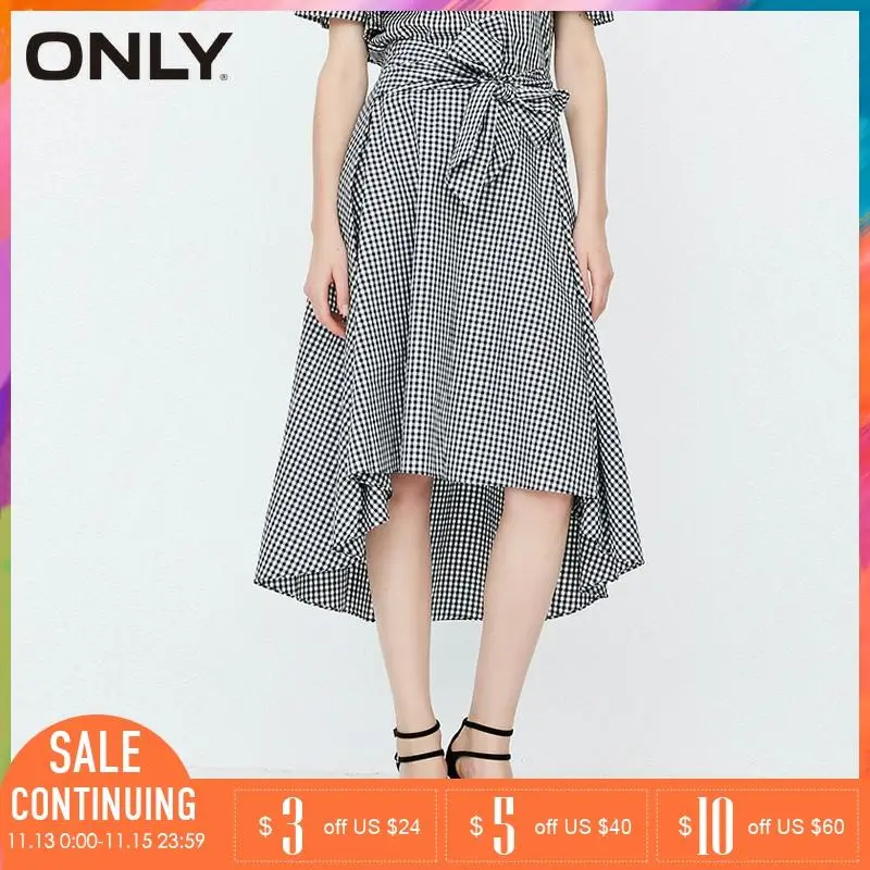 ONLY Women Spring & Summer High-rise Checked Skirt|118216513 | Женская одежда