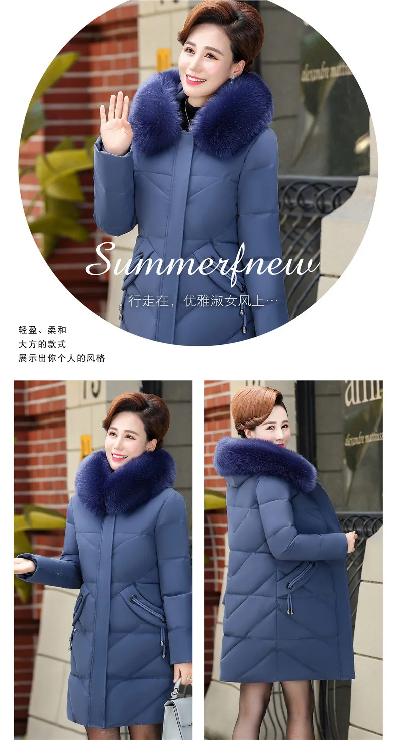 Женское зимнее пальто, Новая высококачественная хлопковая куртка средней длины для среднего возраста, женская одежда из толстого хлопка