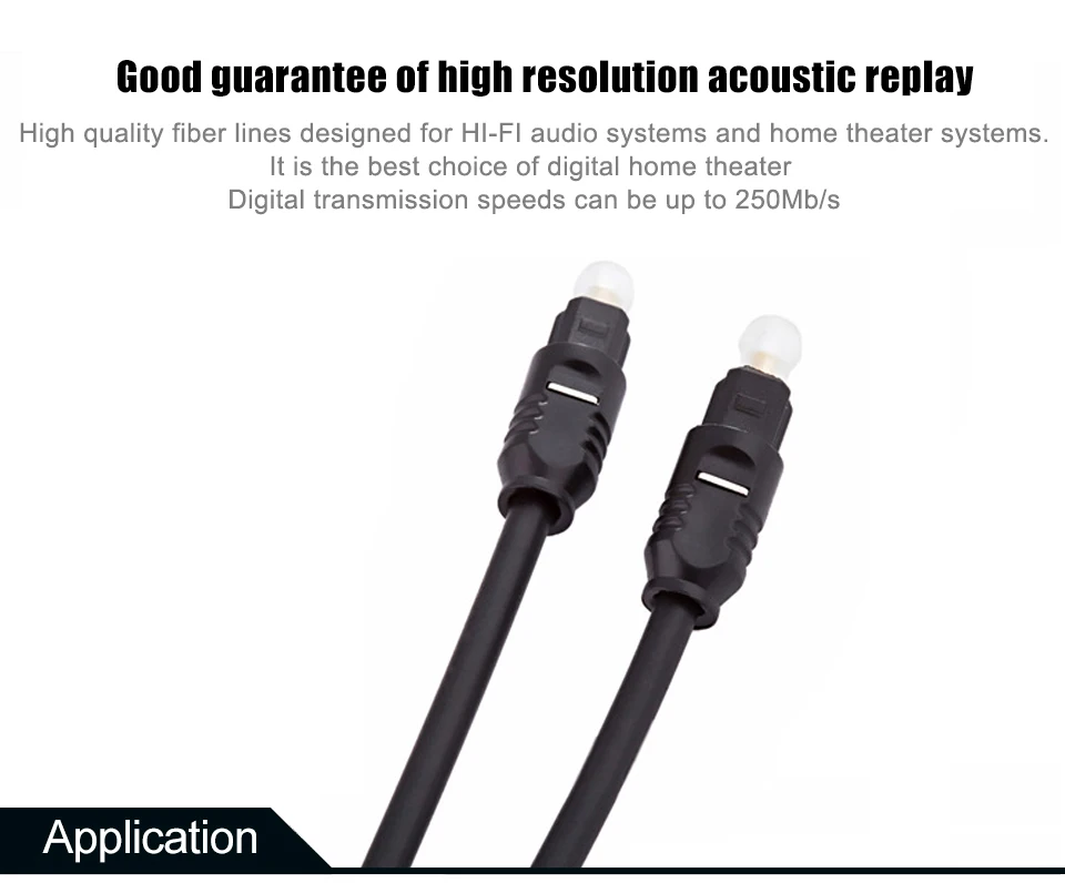 1m OD2.2 mm Digital Optical Audio Cable Toslink Gold Plated SPDIF Coaxial for Blu-ray CD DVD Xbox 360 PS3 AV TV Square Interface (2)