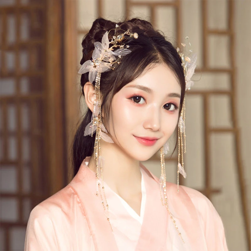 Qianji韓服ティアラヘアピン古代スタイルヘアアクセサリー古代アセンブリ妖精空気suヘアアクセサリー レディースヘアアクセサリー Aliexpress