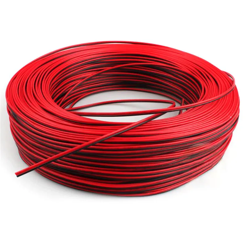 

1pc High Quality 10m 22AWG Black with Red led wire Cable