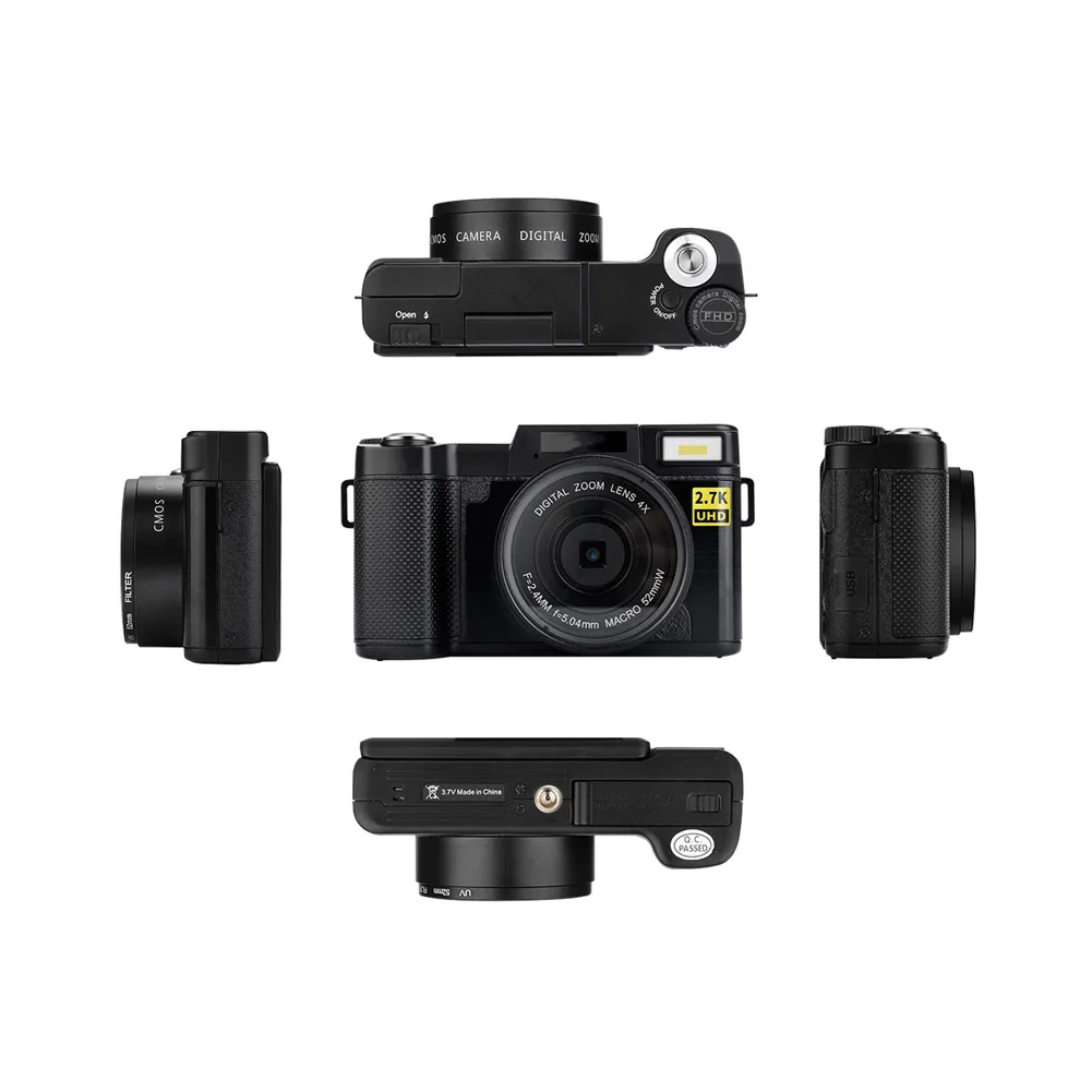 

Digital Camera Camcorder HD Display 3 Inch Portable 4x Zoom with Flip Screen FKU66
