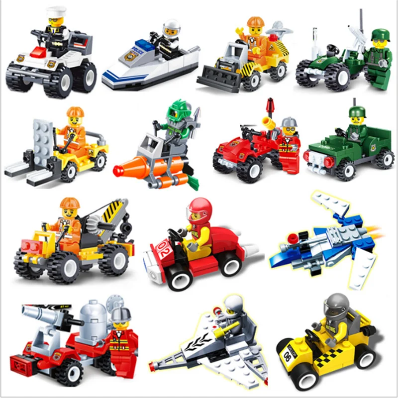 

Children's toys mini police fire military space racing gift gift assembly kindergarten education lego toys