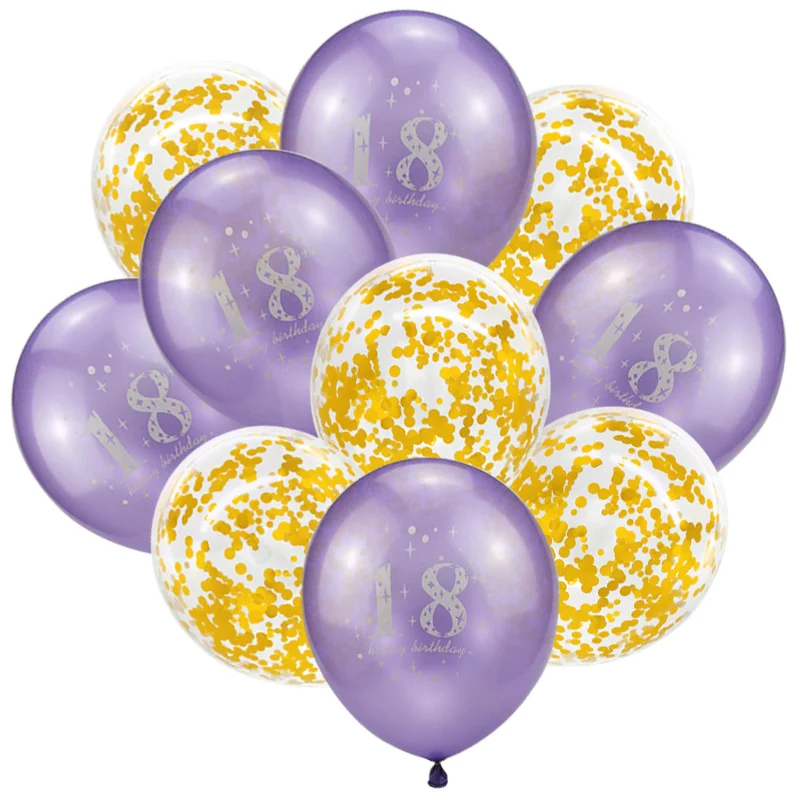 Воздушные шары золотые и черные 18 украшения на день рождения 18 день рождения латексные конфетти шары для 18 лет декоративные шары 6XN
