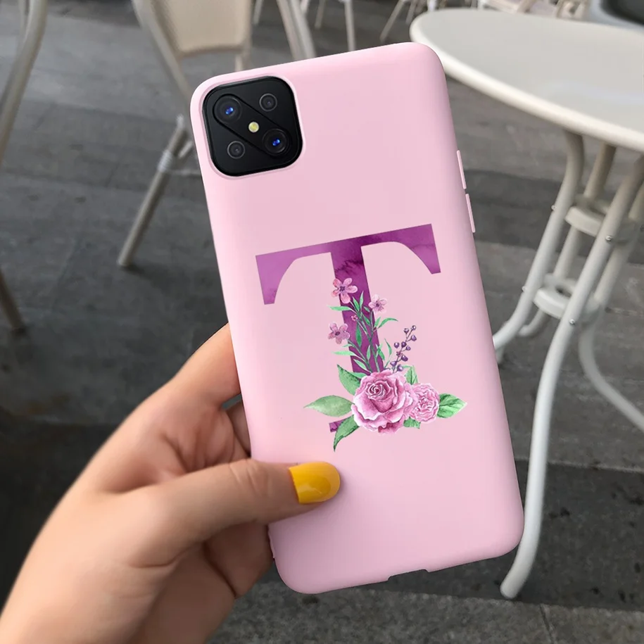 Cute Letters Soft TPU Phone Case - Simple Black Pink Back Cover