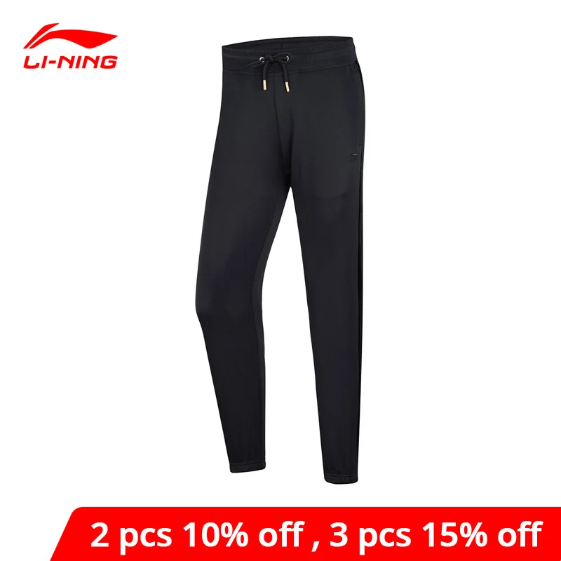 Женские спортивные брюки Li Ning прямые из хлопка 52% 48% полиэстера с подкладкой li ning