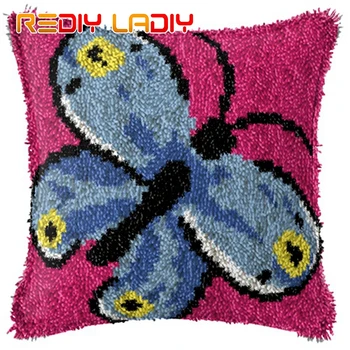 

Latch Hook Kit Bears on Cloud Cushion Cover Pre-Printed Color Canvas Crocheting Art & Crafts Pillow Case Sofa Pillows Home Decor