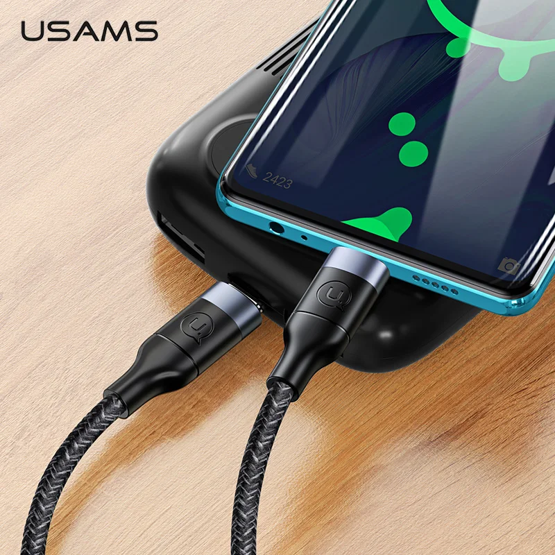 USAMS 100 Вт USB C к usb type-C кабель для huawei mate 30 QC 3,0 Быстрая зарядка кабель для передачи данных для Macbook samsung S10 Plus USB C шнур