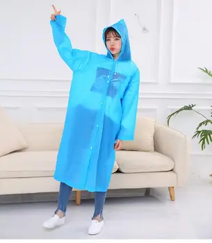 

1 Pc Fashion Eva Women Raincoat Thickened Waterproof Rain Coat Women Clear Transparent Camping Waterproof Rainwear Suit