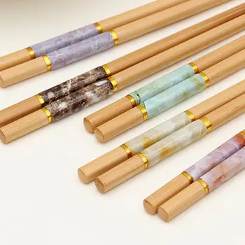 

High-end household bamboo chopsticks set creative one person one pair of chopsticks creative anti-mildew portable tableware